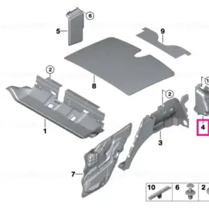 Calitate înaltă Sound insulation trunk right - BMW