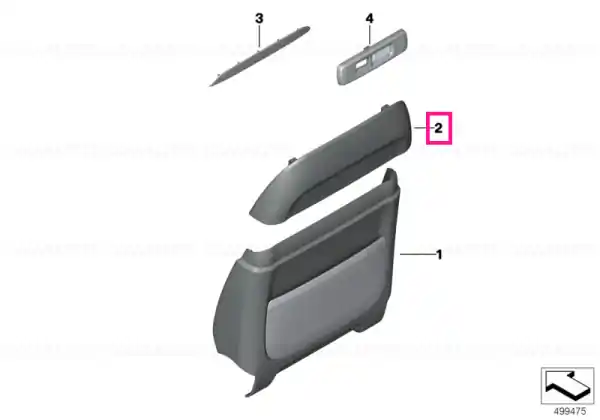 Preț redus Rear panel, Comfort seat, leather, upper ELFENBEINWEISS - BMW