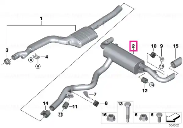 Rear silencer EU6 - BMW Livrare gratuită