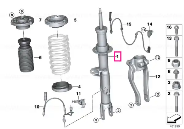 Reducere de preț Spring strut front left VDC - BMW