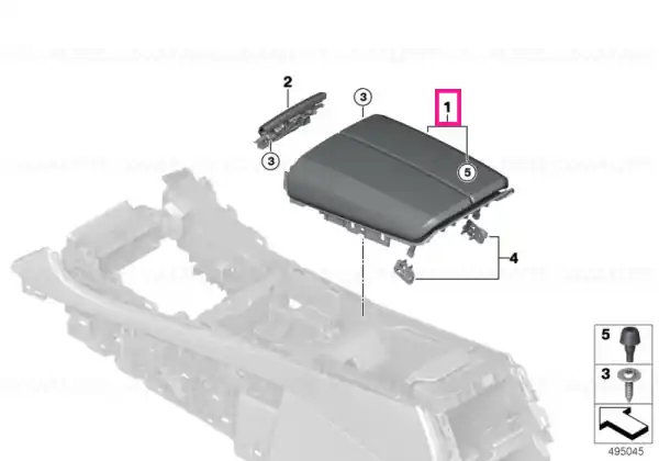 Expediere rapidă Armrest centre console leather heated COFFEE - BMW