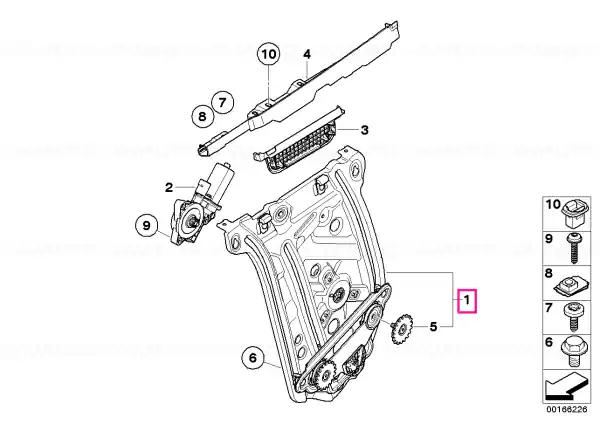 Preț redus Window lifter without motor, rear left - BMW
