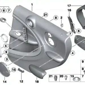 Super ofertă Door trim panel, rear, left TOBACCO/BLACK - BMW - Mini