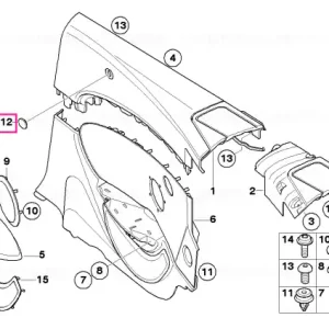 Retur ușor Capac deflector aer stanga SCHWARZ - BMW