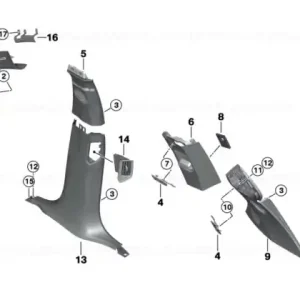 Preț promoțional Ornament stâlp A Alcantara stânga SCHWARZ - BMW
