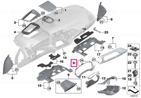 Ornament tablou bord - BMW Retur gratuit
