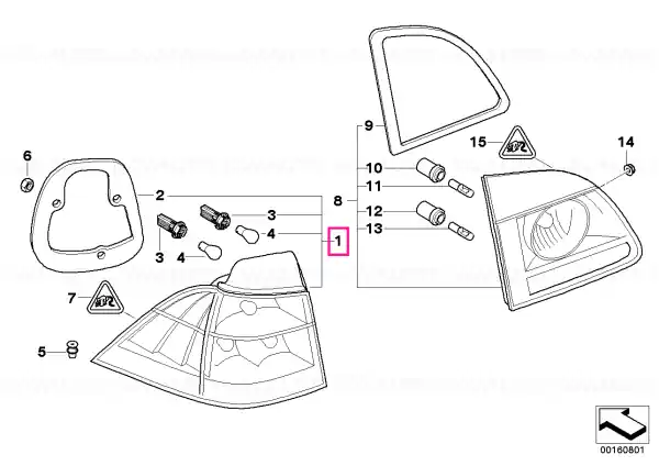 Ofertă Rear light in the side panel,white right - BMW