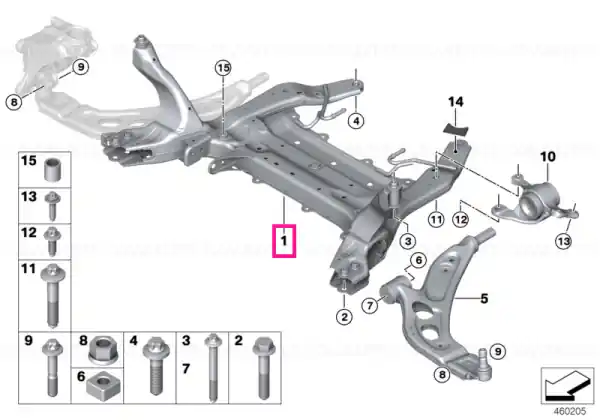Expediere rapidă Front axle support - BMW