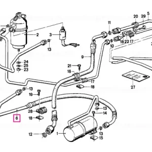 Pressure hose, compressor-condenser R12/R134A - BMW Plată securizată