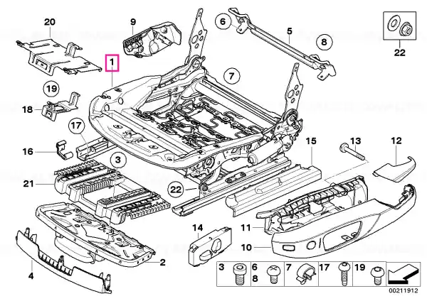 Electrical seat mechanism, left - BMW Noutate