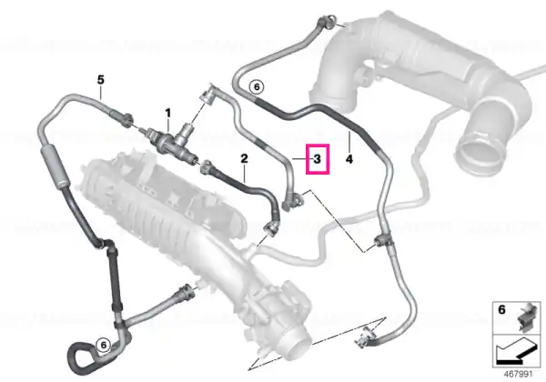 Fuel Tank Breather Line - BMW Retur gratuit