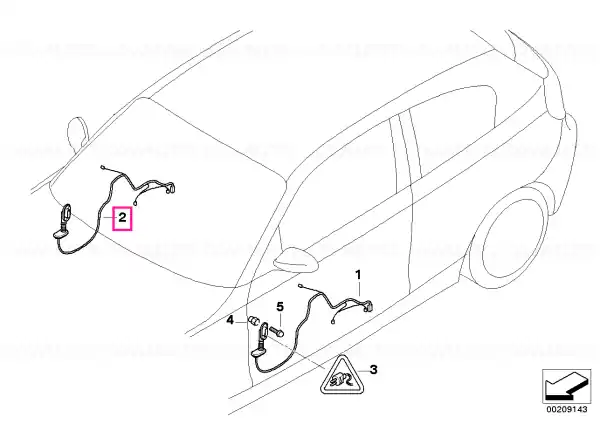Lichidare de stoc Wiring set, door, co-driver - BMW