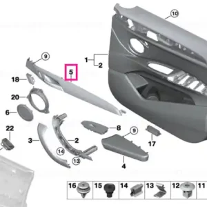 Decorative strip aluminum right HEXAGONAL - BMW Mai ieftin
