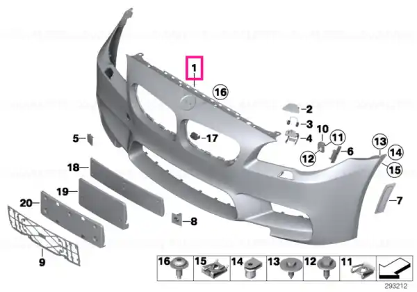 Reducere specială Capac ornamental bara fata M - BMW