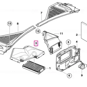 Carcasa microfilter partea superioara RHD - BMW Bestseller