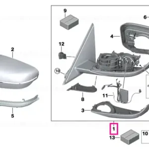heated outside mirror, right SHADOW-LINE - BMW Ofertă limitată