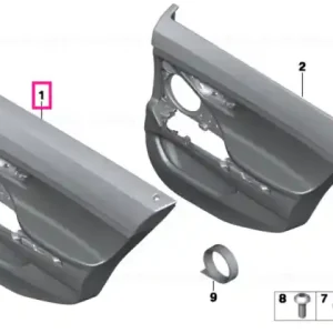 Door lining leather left ZIMTBRAUN - BMW Preț redus