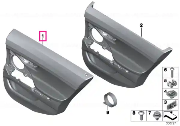 Door lining leather left ZIMTBRAUN - BMW Preț redus