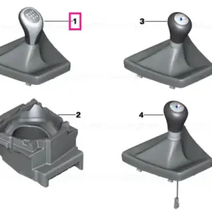 Leather shift knob with boot/6-speed PERLGLANZ CHROM - BMW Retur ușor