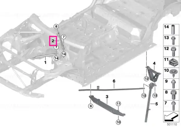 Reducere de preț Strut brace bulkhead left - BMW