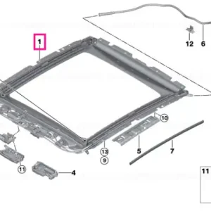 Frame panoramic roof - BMW Plată securizată