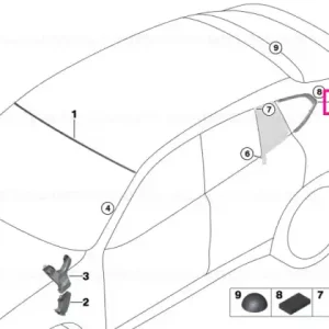 Finisher, side window, rear left - BMW Livrare gratuită
