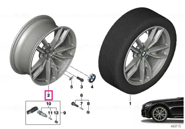 Disc wheel light alloy Cerium grey 8JX19 ET:27 - BMW Retur ușor