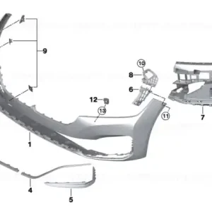 Lichidare de stoc Protective strip, bumper, front centre BASIC - BMW