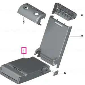 Armrest with compartment, leather COFFEE - BMW Doar azi