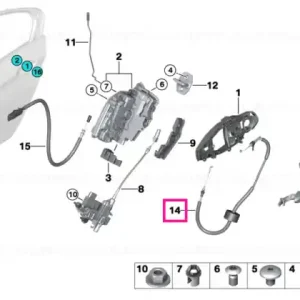 Cumpărături sigure Bowden cable, outside door handle, rear - BMW