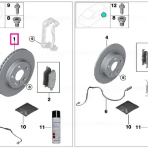 Brake disc, ventilated 330X24 - BMW Preț mic