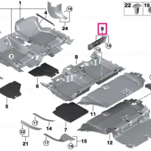 Livrare rapidă Storage compartment, heel panel, right SCHWARZ - BMW