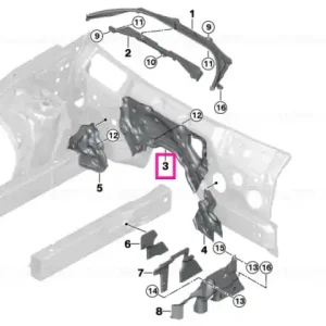 Chilipir Firewall, lower section, center - BMW