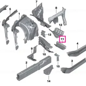 Doar azi Connection, side frame, rear left - BMW