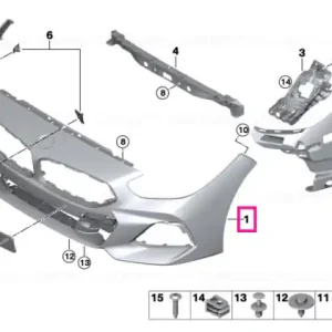 Trim acoperire bara, grunduit, fata PDC/PMA - BMW Discount