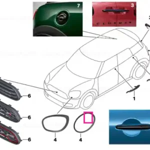 Preferatul clienților Outside door handle, Splitdoor PIANO BLACK - BMW - Mini