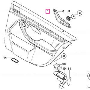 Door trim panel, rear, right ANTHRAZIT - BMW Plată sigură