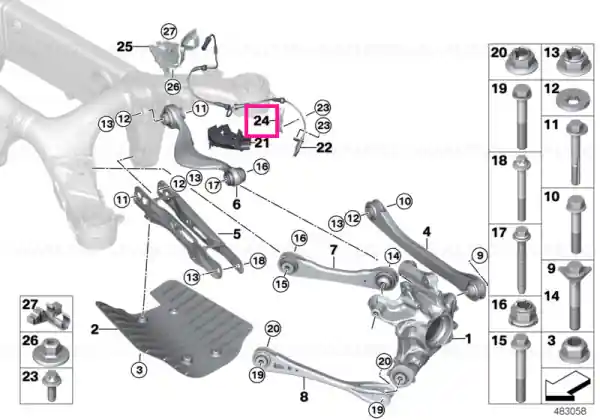 Popular Holder, wheel speed sensor, right - BMW