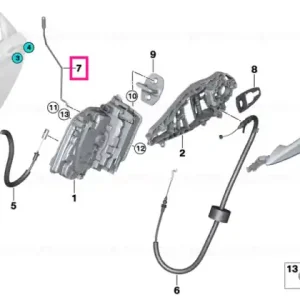 Livrare rapidă Operating rod, door rear right - BMW