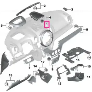 Trim instrument central 8.8" - BMW - Mini Premium