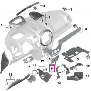 Media panel, I-panel center lower - BMW - Mini Preț mic