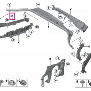 Firewall, upper section, right - BMW Expediere rapidă
