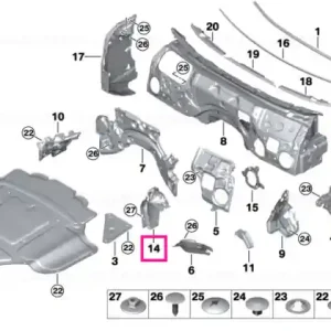 Cel mai bun preț Sound insulation, spring strut, right - BMW