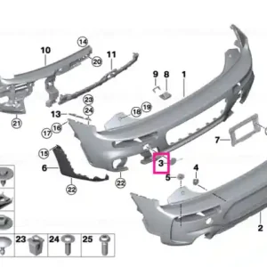 Flap, towing lug, primed, right JCW - BMW - Mini Premium