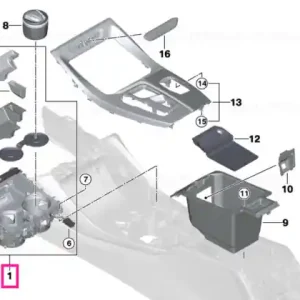 Plată securizată Storage tray, cup holder, center console - BMW