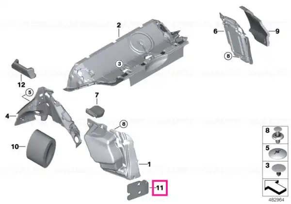 Preț redus Sound insulation tail cowling left - BMW