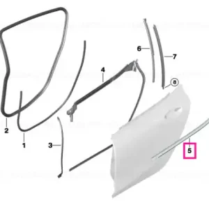 Reducere specială Window well strip, outer, door, rear rgt ALU HOCHGLANZ - BMW