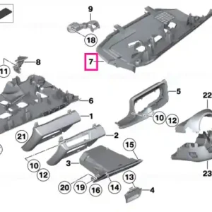 Premium Passenger's footwell trim panel ELFENBEINWEISS - BMW