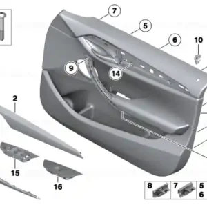 Door lining leather front right SCHWARZ - BMW Ofertă exclusivă