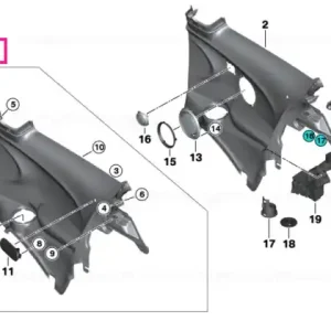 Reduceri Lateral trim panel rear right CARBON BLACK - BMW - Mini